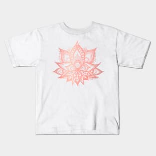 Rose Gold Pink Lotus Kids T-Shirt